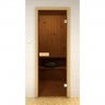 Стеклянные двери для сауны и бани Pal 80x210 (бронза)